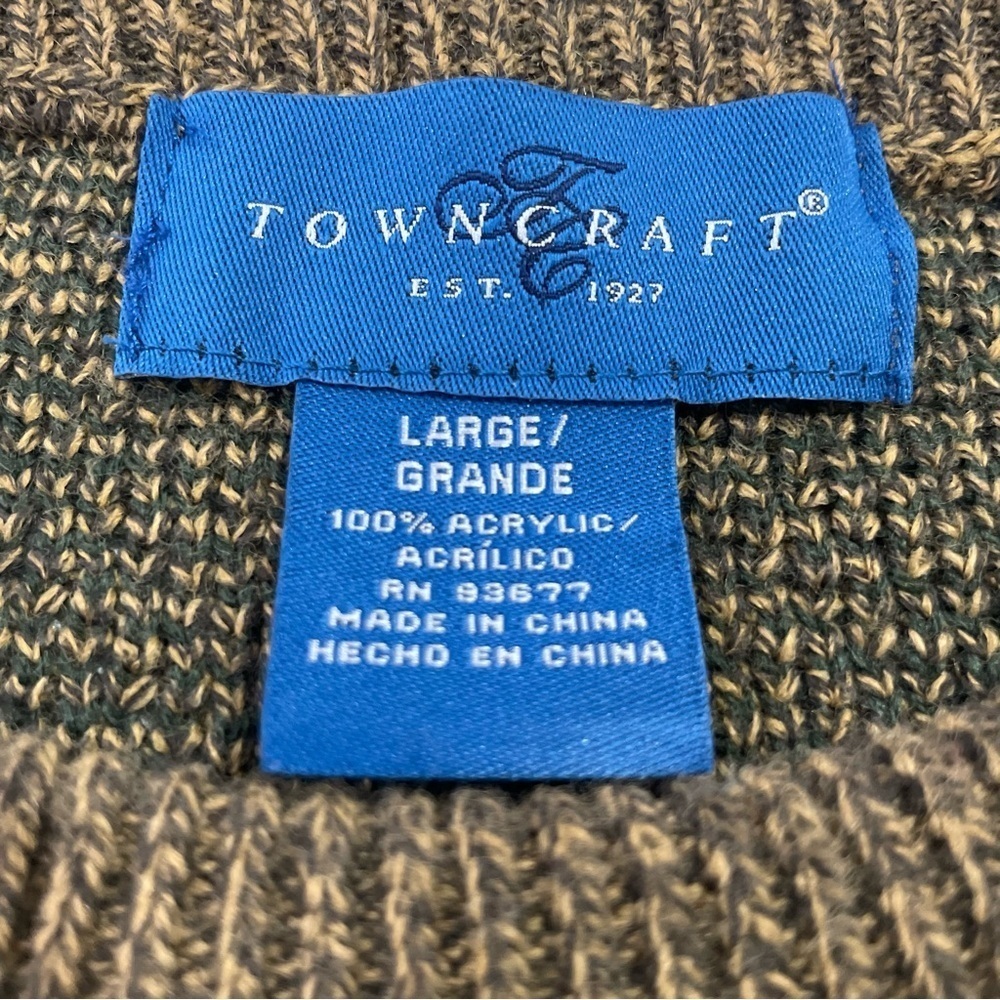 Towncraft Vintage Oversized Grandpa Knit Sweater Cozy Relaxed Fit Size L - Picture 6 of 10